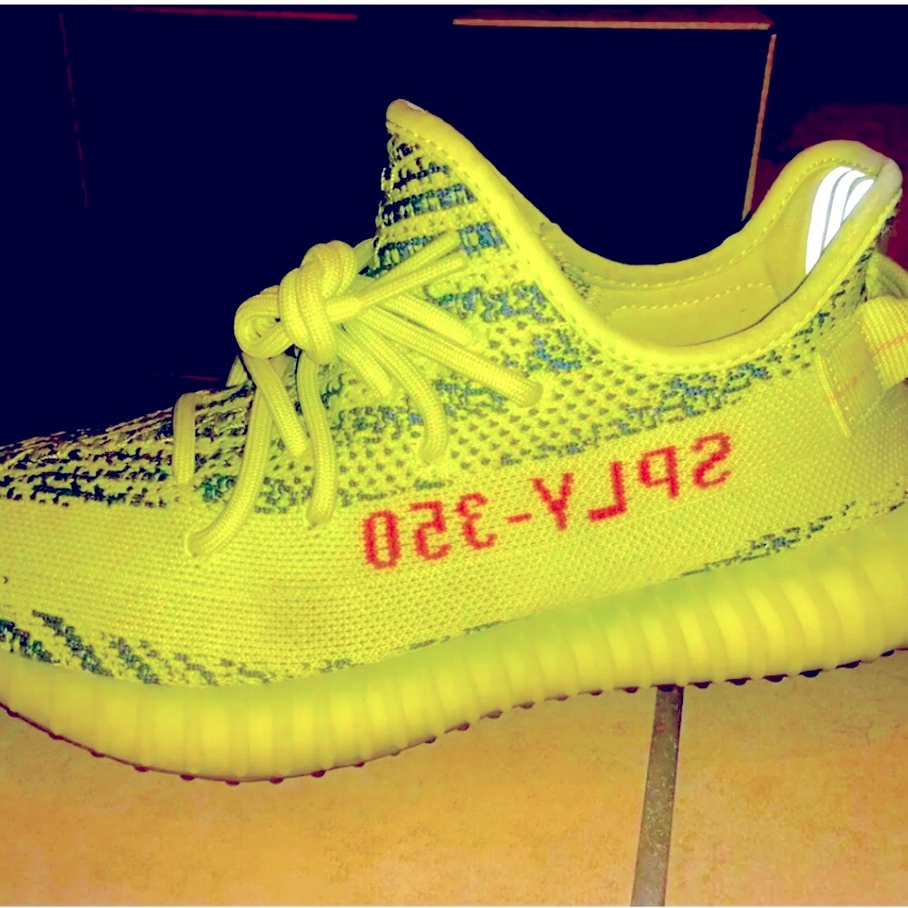 Yeezy Boost 350 v2 Neon Yellow Red 7 Kanye West Adidas Sneakers Shoes Valentine